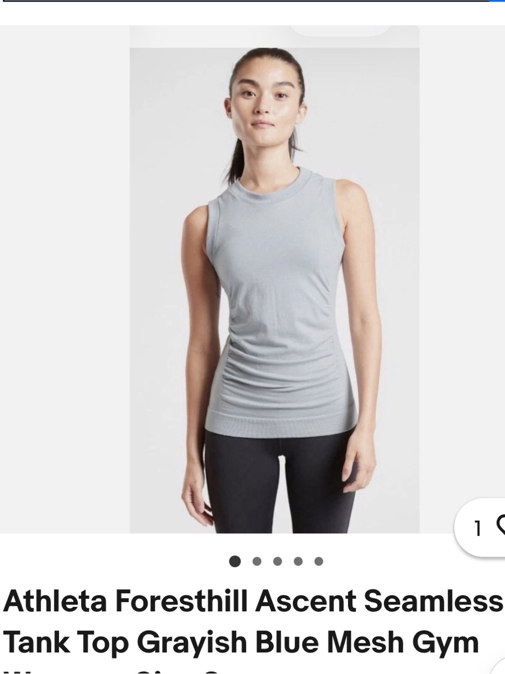Athleta Foresthill Ascent Lightweight Sage Green ruched Crewneck tank